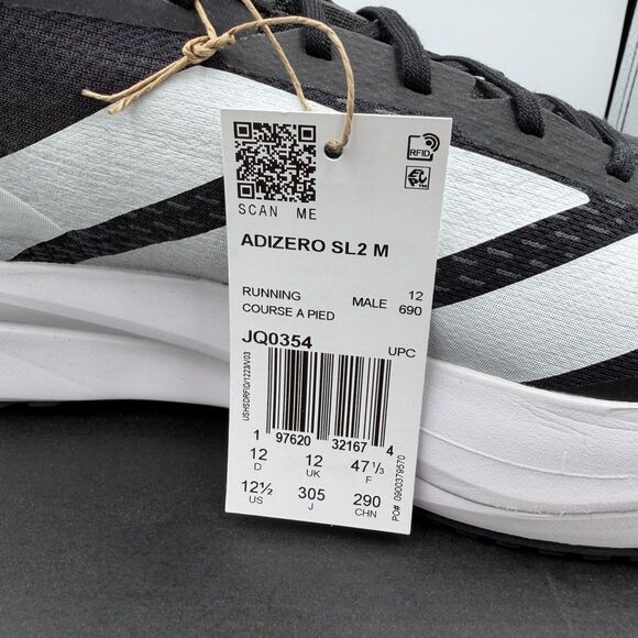 Adidas Adizero SL2 Running Shoes Sneakers JQ0354 Black White Men’s Size 12.5 main image 9